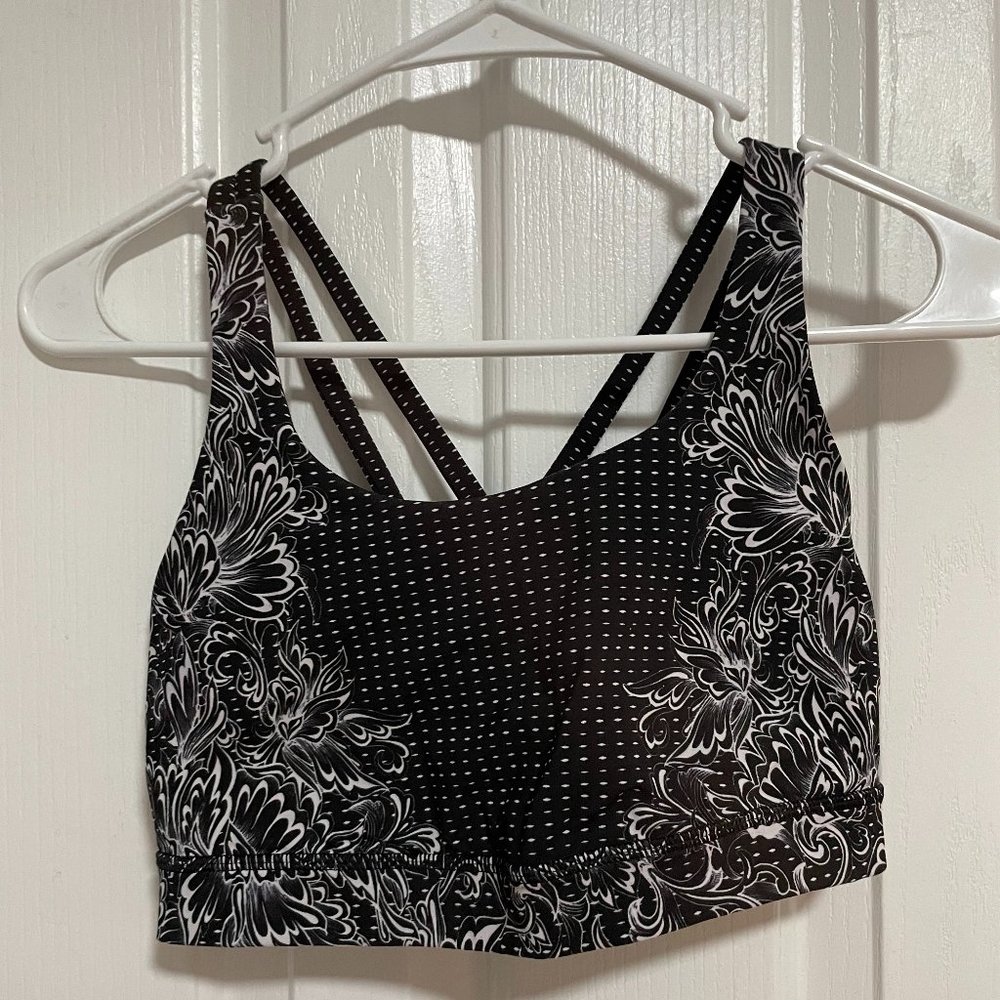 Lululemon Energy Bra black & white size 6